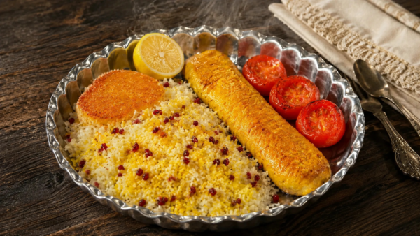 چلو جوجه کباب گیاهی