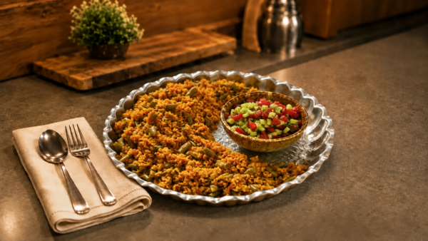 لوبیا پلو گیاهی