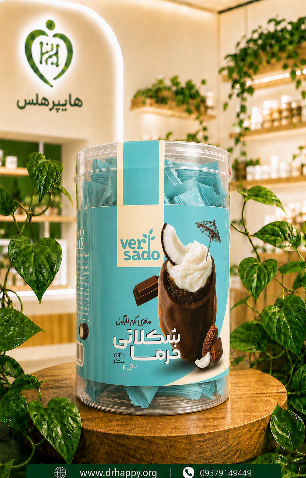 خرما شکلاتی نارگیلی ورسادو خرما شکلاتی نارگیلی ورسادو بدون شکر